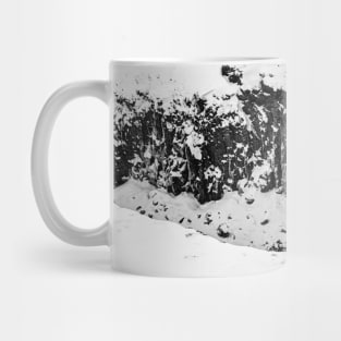 Texture of Basalt Columns and Snow in Iceland B&W Mug